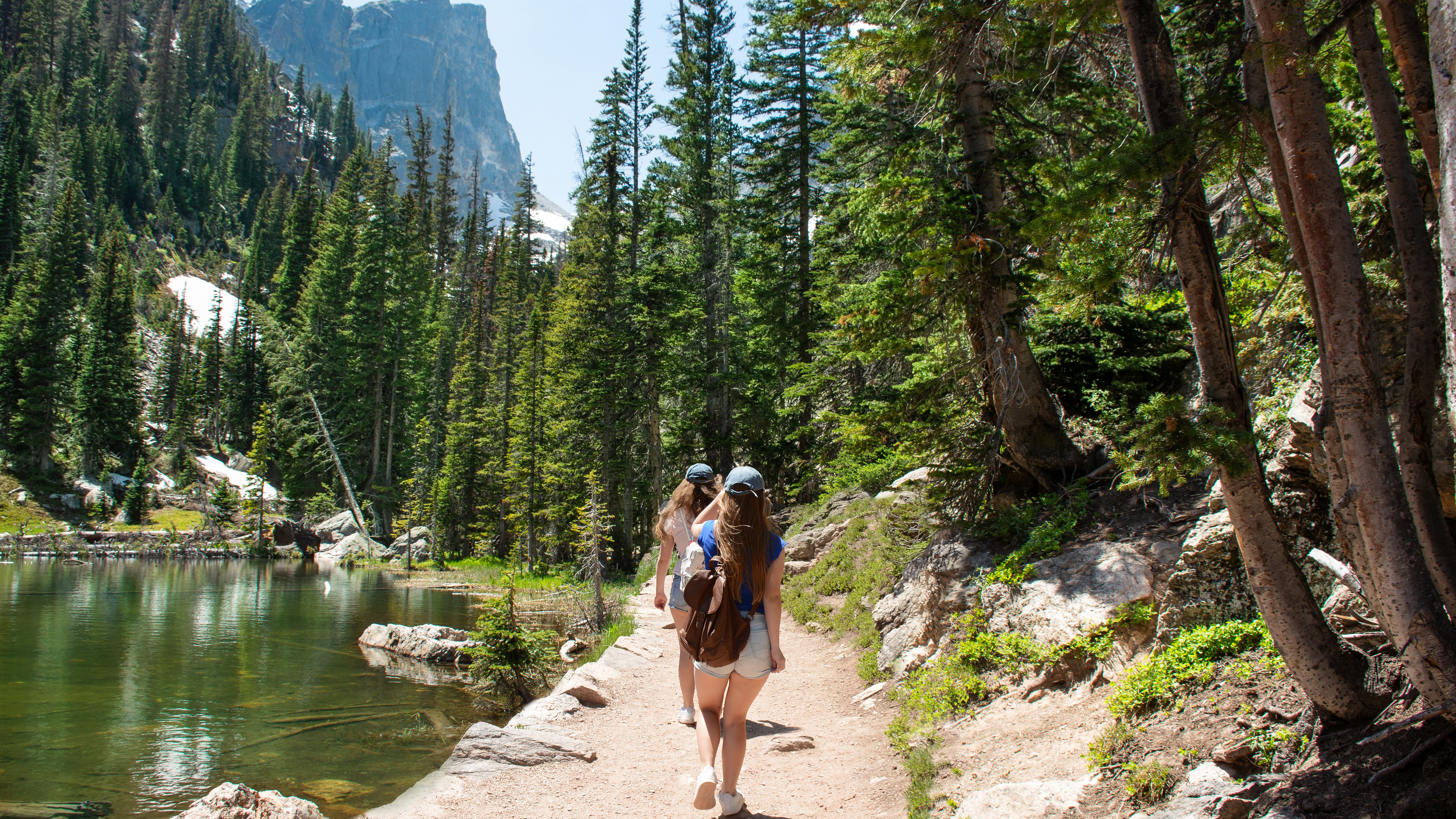 A hiker on a mountain trail in Colorado