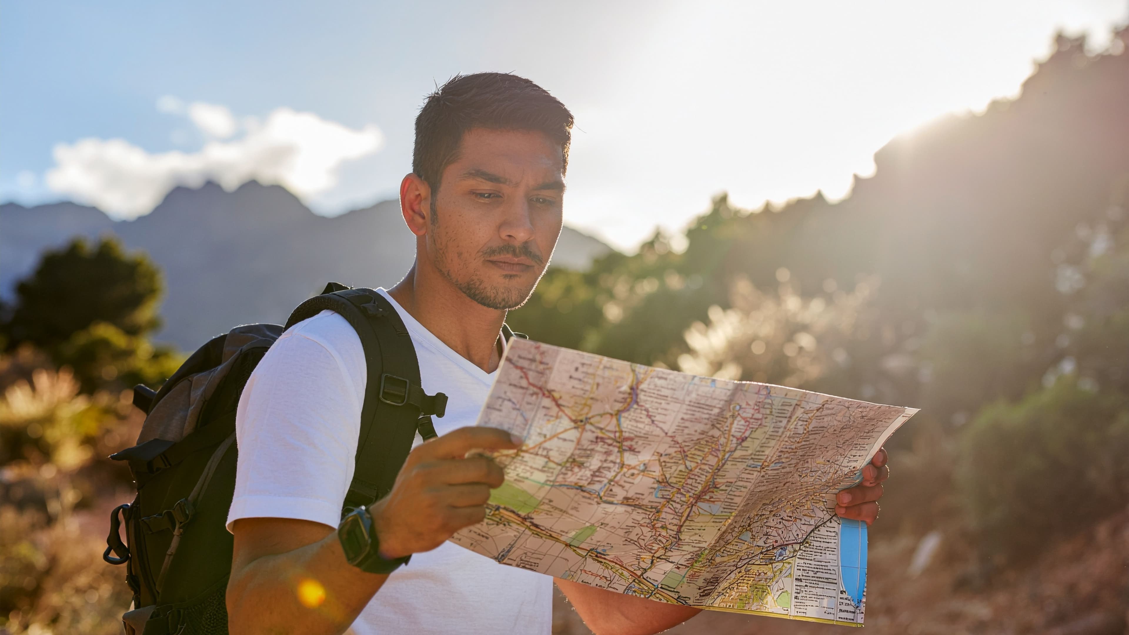 A topographic map used for backcountry navigation